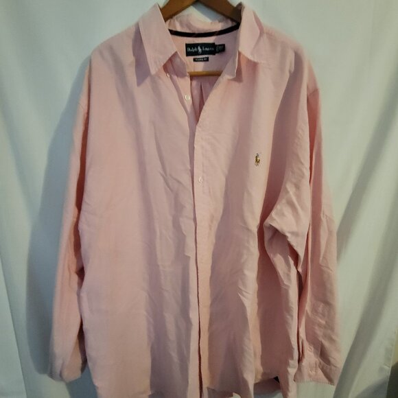 Mens Ralph Lauren Classic Fit Button Down Dress Shirt 3XLT Big & Tall Pink - Picture 1 of 3